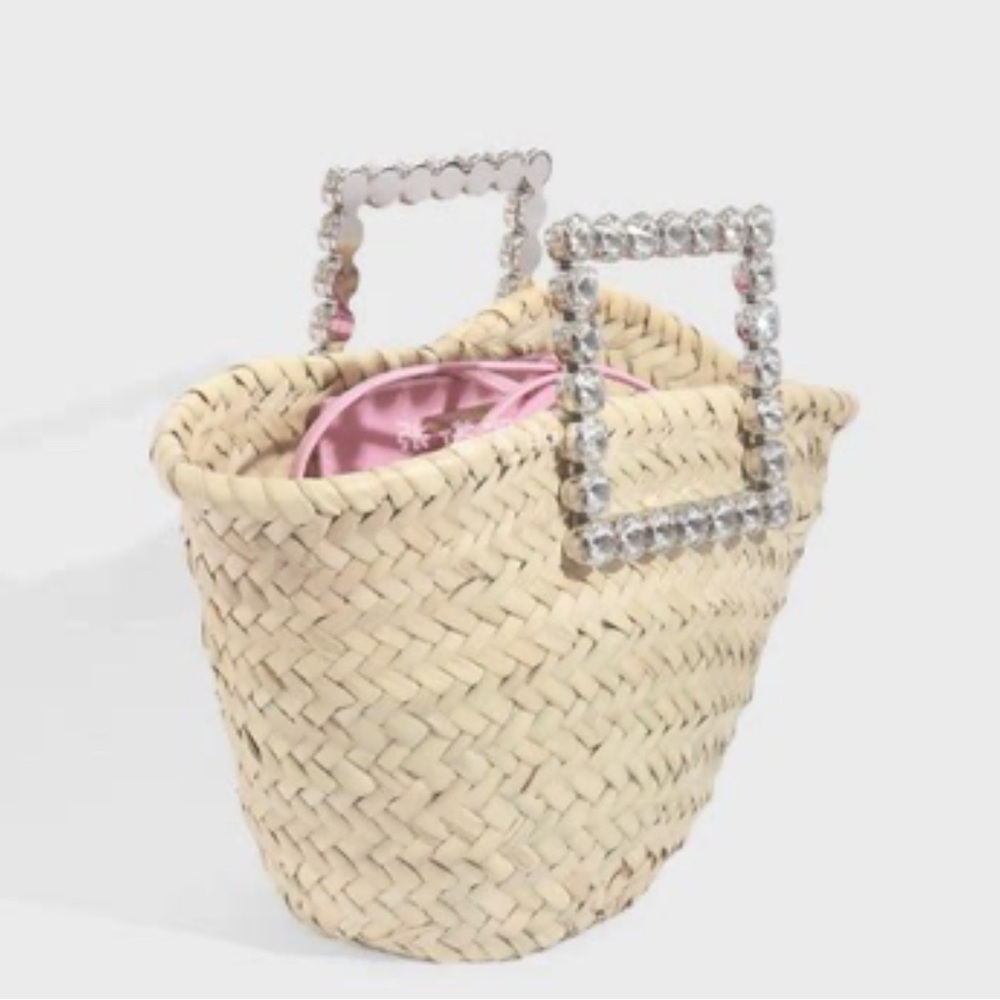 L’Alingi Mini Raffia Tote with Pink Wallet Interior (Brand New 🆕 W/O tags)